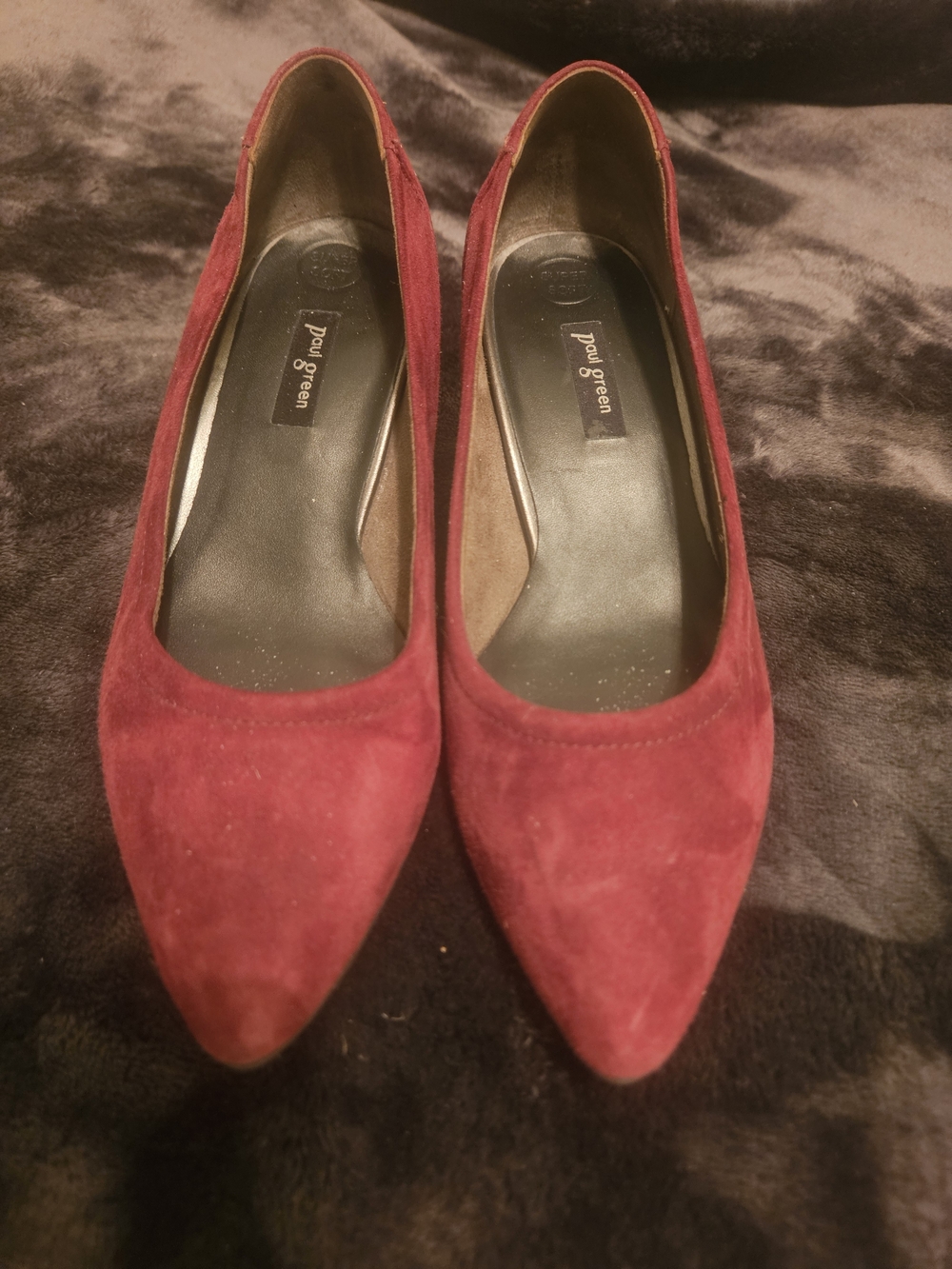 Paul Green Women's BURGUNDY Suede Pointed-Toe Flats